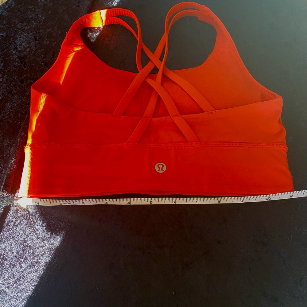 lululemon Longline Vibrant Orange Sports Bra - like a cloud